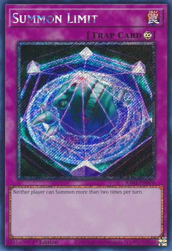 Summon Limit [RA01-EN070] Platinum Secret Rare | Dragon's Lair Comics and Fantasy Houston TX