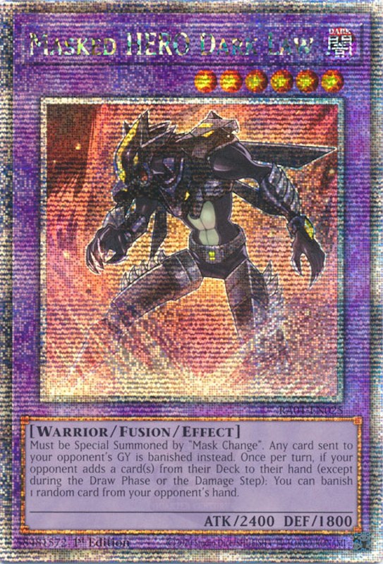 Masked HERO Dark Law [RA01-EN025] Quarter Century Secret Rare | Dragon's Lair Comics and Fantasy Houston TX