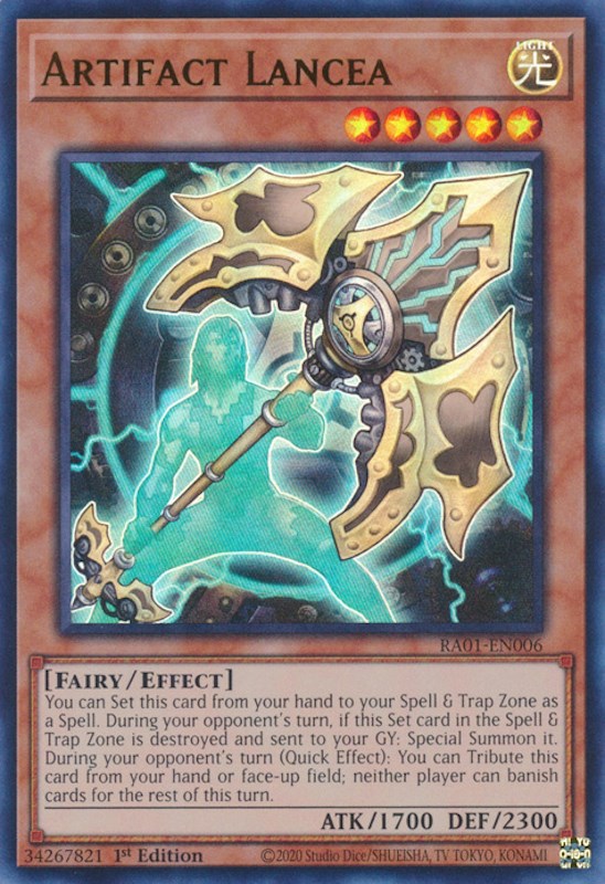 Artifact Lancea [RA01-EN006] Ultra Rare | Dragon's Lair Comics and Fantasy Houston TX