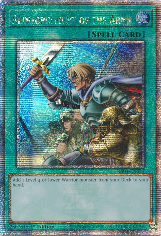 Reinforcement of the Army [RA01-EN051] Quarter Century Secret Rare | Dragon's Lair Comics and Fantasy Houston TX