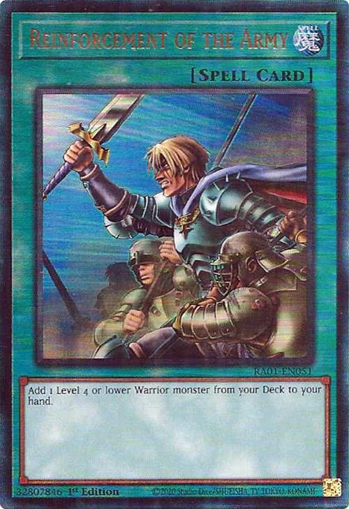 Reinforcement of the Army [RA01-EN051] Prismatic Ultimate Rare | Dragon's Lair Comics and Fantasy Houston TX