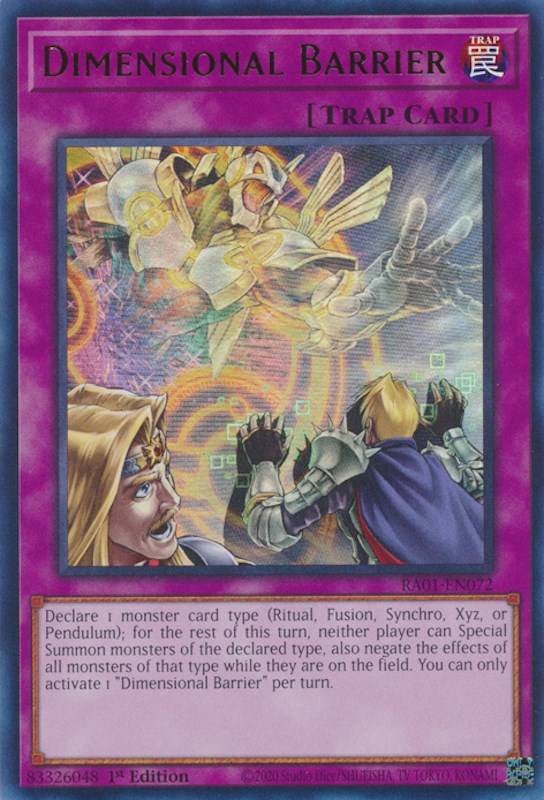 Dimensional Barrier [RA01-EN072] Ultra Rare | Dragon's Lair Comics and Fantasy Houston TX