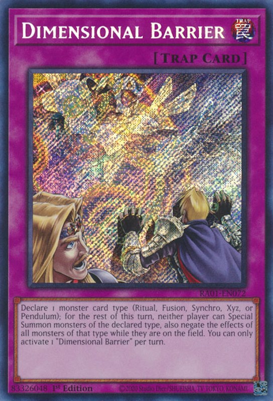 Dimensional Barrier [RA01-EN072] Secret Rare | Dragon's Lair Comics and Fantasy Houston TX