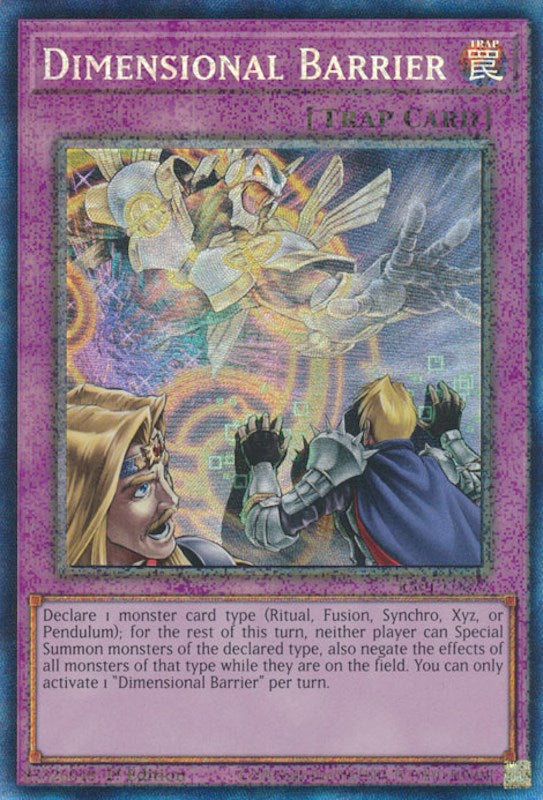 Dimensional Barrier [RA01-EN072] Prismatic Collector's Rare | Dragon's Lair Comics and Fantasy Houston TX