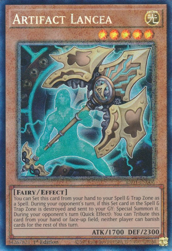 Artifact Lancea [RA01-EN006] Prismatic Collector's Rare | Dragon's Lair Comics and Fantasy Houston TX