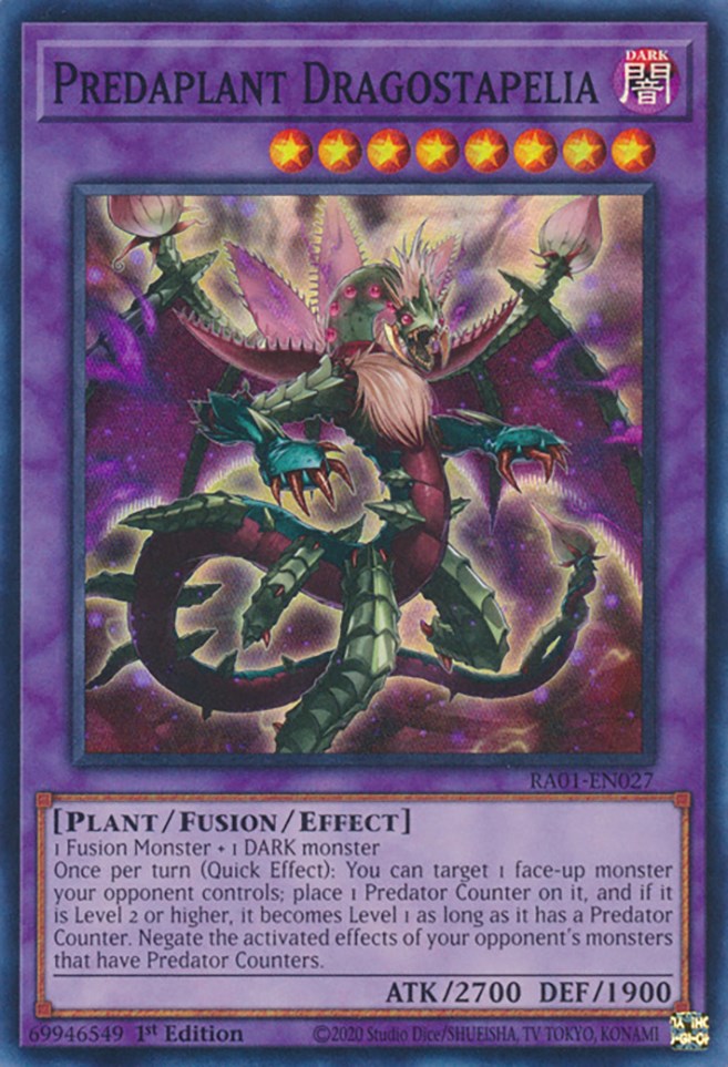 Predaplant Dragostapelia [RA01-EN027] Super Rare | Dragon's Lair Comics and Fantasy Houston TX