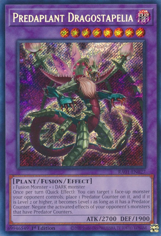 Predaplant Dragostapelia [RA01-EN027] Secret Rare | Dragon's Lair Comics and Fantasy Houston TX