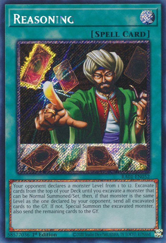 Reasoning [RA01-EN052] Platinum Secret Rare | Dragon's Lair Comics and Fantasy Houston TX