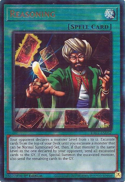 Reasoning [RA01-EN052] Prismatic Ultimate Rare | Dragon's Lair Comics and Fantasy Houston TX