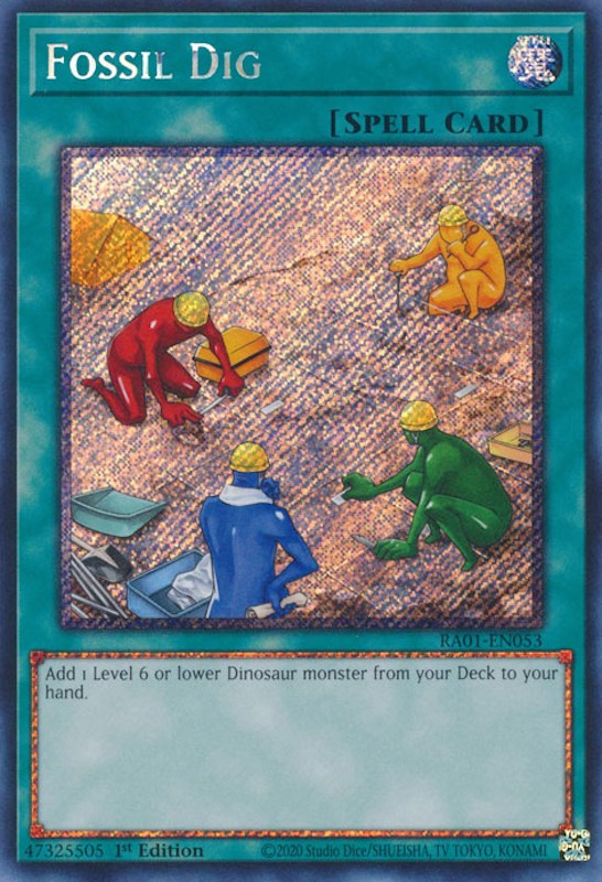 Fossil Dig [RA01-EN053] Platinum Secret Rare | Dragon's Lair Comics and Fantasy Houston TX