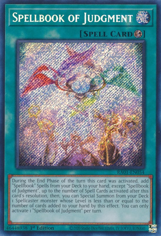 Spellbook of Judgment [RA01-EN054] Secret Rare | Dragon's Lair Comics and Fantasy Houston TX