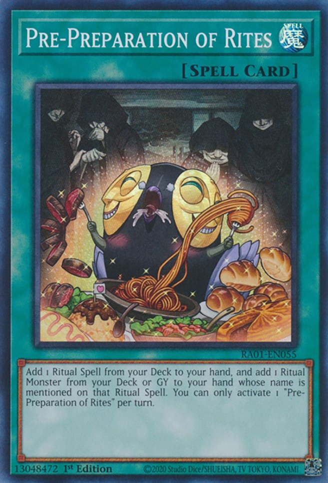 Pre-Preparation of Rites [RA01-EN055] Super Rare | Dragon's Lair Comics and Fantasy Houston TX
