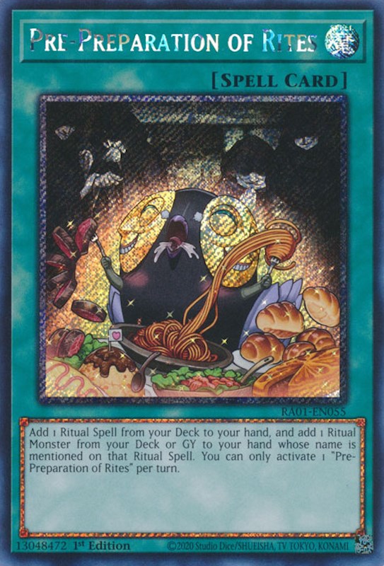 Pre-Preparation of Rites [RA01-EN055] Platinum Secret Rare | Dragon's Lair Comics and Fantasy Houston TX