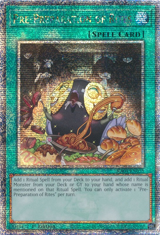 Pre-Preparation of Rites [RA01-EN055] Quarter Century Secret Rare | Dragon's Lair Comics and Fantasy Houston TX