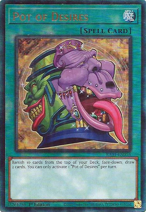Pot of Desires [RA01-EN056] Prismatic Ultimate Rare | Dragon's Lair Comics and Fantasy Houston TX