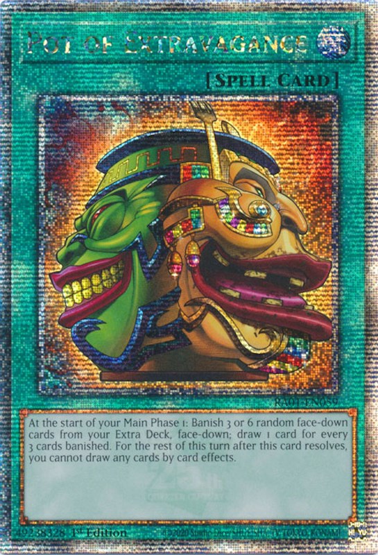 Pot of Extravagance [RA01-EN059] Quarter Century Secret Rare | Dragon's Lair Comics and Fantasy Houston TX