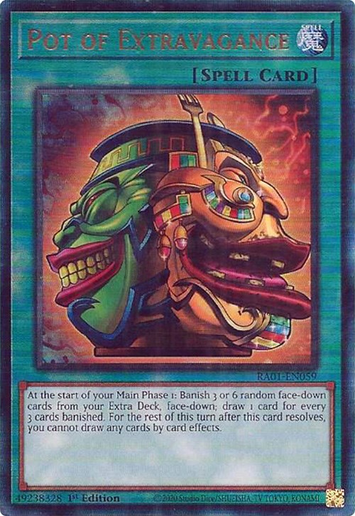 Pot of Extravagance [RA01-EN059] Prismatic Ultimate Rare | Dragon's Lair Comics and Fantasy Houston TX