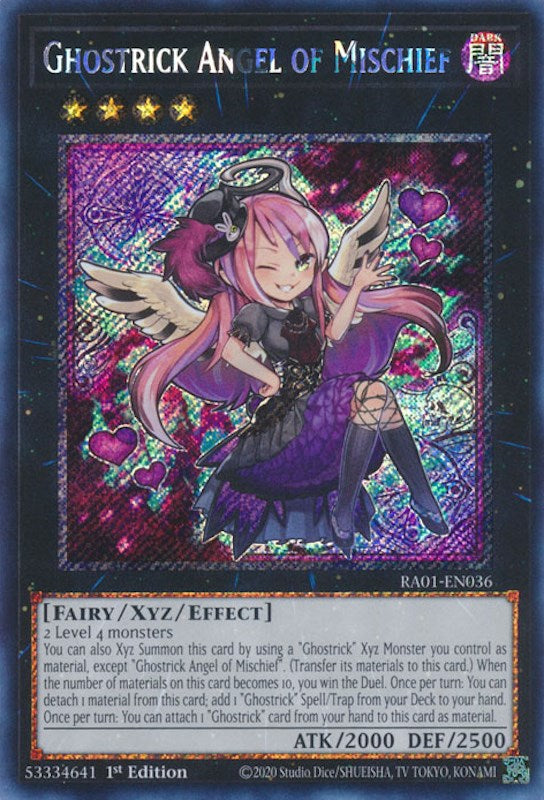 Ghostrick Angel of Mischief [RA01-EN036] Platinum Secret Rare | Dragon's Lair Comics and Fantasy Houston TX