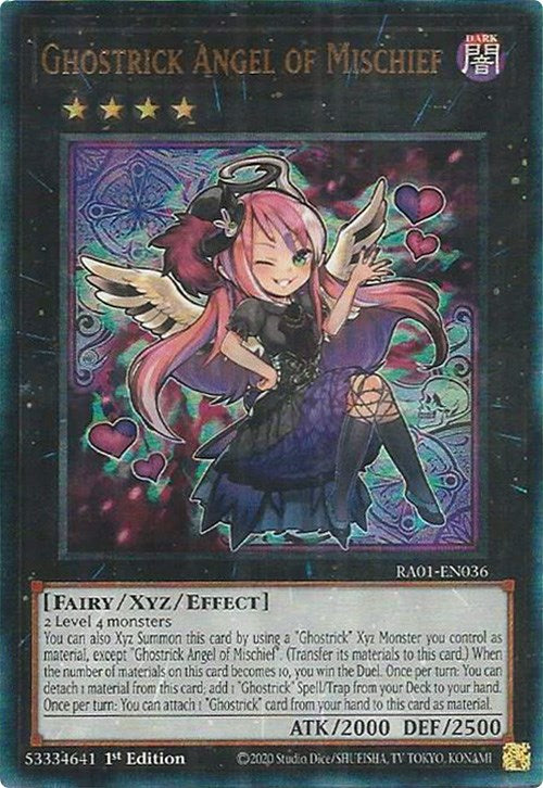 Ghostrick Angel of Mischief [RA01-EN036] Prismatic Ultimate Rare | Dragon's Lair Comics and Fantasy Houston TX