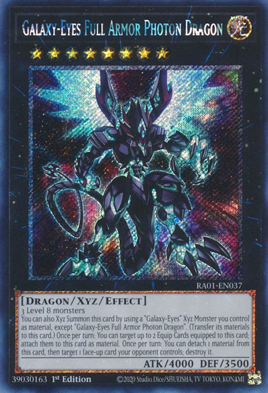 Galaxy-Eyes Full Armor Photon Dragon [RA01-EN037] Platinum Secret Rare | Dragon's Lair Comics and Fantasy Houston TX