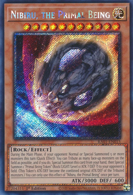 Nibiru, the Primal Being [RA01-EN015] Platinum Secret Rare | Dragon's Lair Comics and Fantasy Houston TX