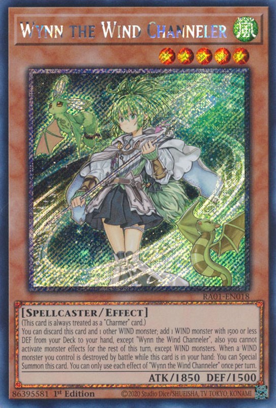 Wynn the Wind Channeler [RA01-EN018] Platinum Secret Rare | Dragon's Lair Comics and Fantasy Houston TX