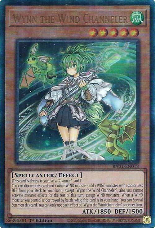 Wynn the Wind Channeler [RA01-EN018] Prismatic Ultimate Rare | Dragon's Lair Comics and Fantasy Houston TX