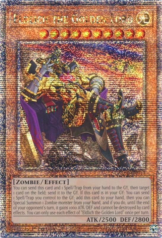 Eldlich the Golden Lord (Alternate Art) [RA01-EN019] Quarter Century Secret Rare | Dragon's Lair Comics and Fantasy Houston TX