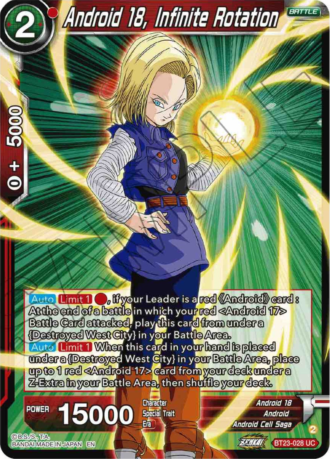 Android 18, Infinite Rotation (BT23-028) [Perfect Combination] | Dragon's Lair Comics and Fantasy Houston TX