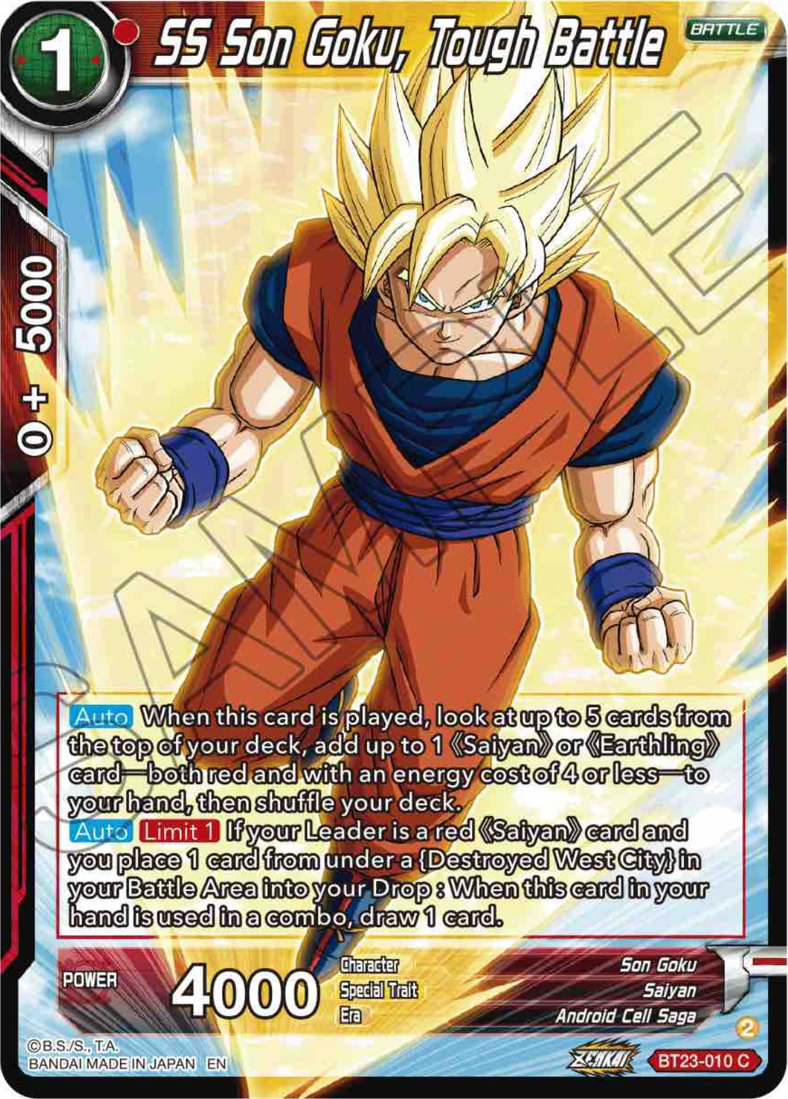 SS Son Goku, Tough Battle (BT23-010) [Perfect Combination] | Dragon's Lair Comics and Fantasy Houston TX