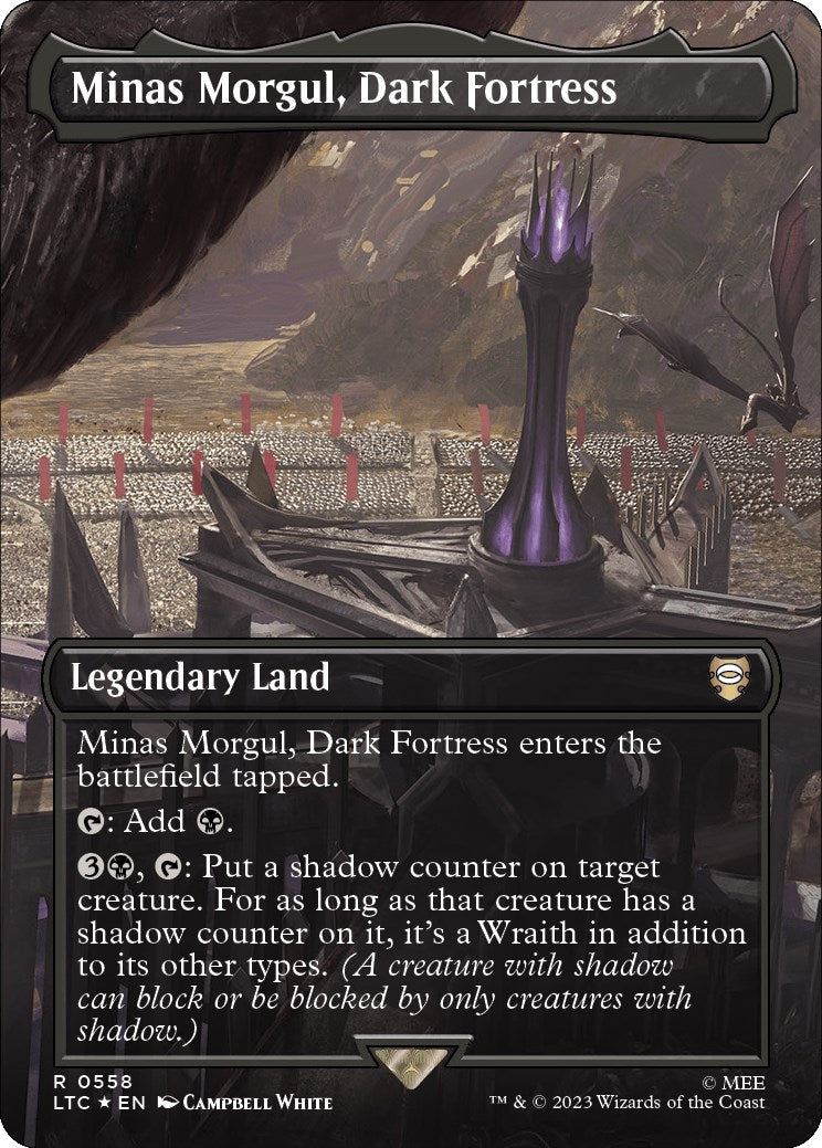 Minas Morgul, Dark Fortress (Borderless) (Surge Foil) [The Lord of the Rings: Tales of Middle-Earth Commander] | Dragon's Lair Comics and Fantasy Houston TX
