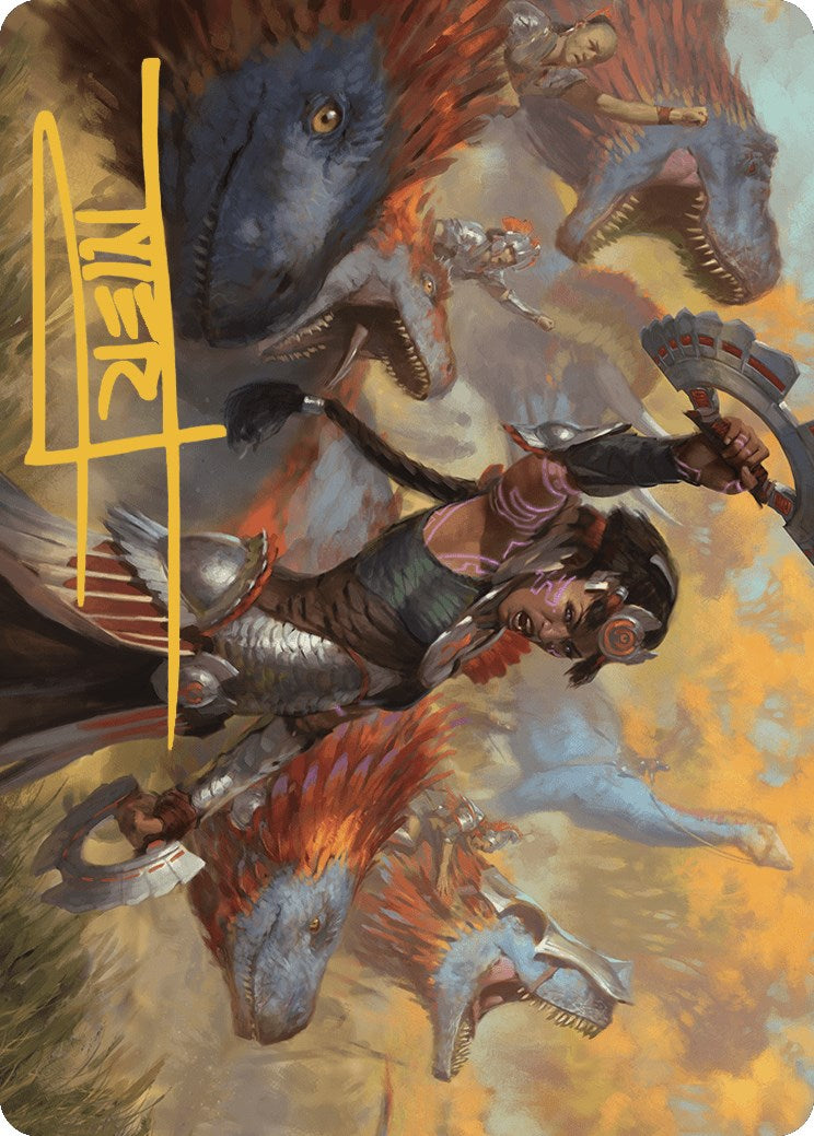Huatli, Poet of Unity Art Card (Gold-Stamped Signature) [The Lost Caverns of Ixalan Art Series] | Dragon's Lair Comics and Fantasy Houston TX
