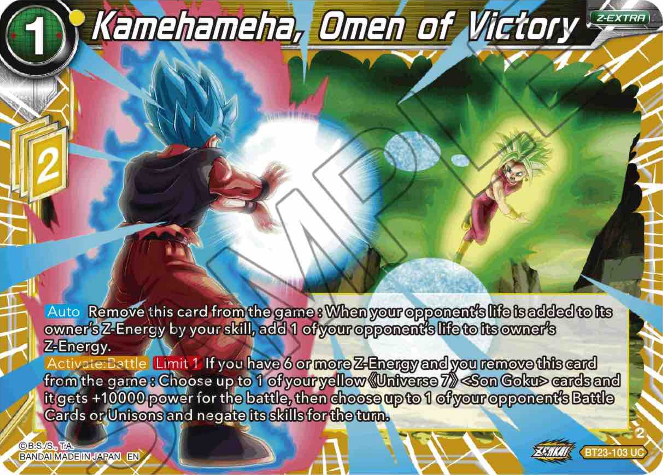 Kamehameha, Omen of Victory (BT23-103) [Perfect Combination] | Dragon's Lair Comics and Fantasy Houston TX