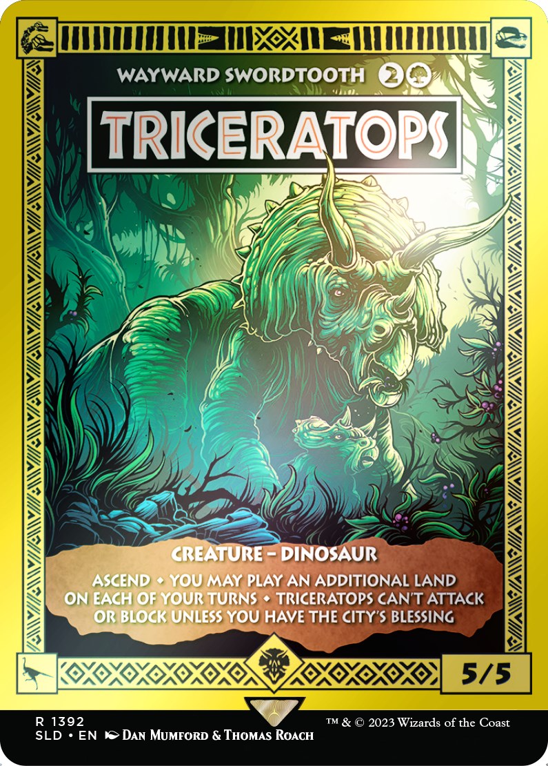 Triceratops - Wayward Swordtooth (Rainbow Foil) [Secret Lair Drop Series] | Dragon's Lair Comics and Fantasy Houston TX
