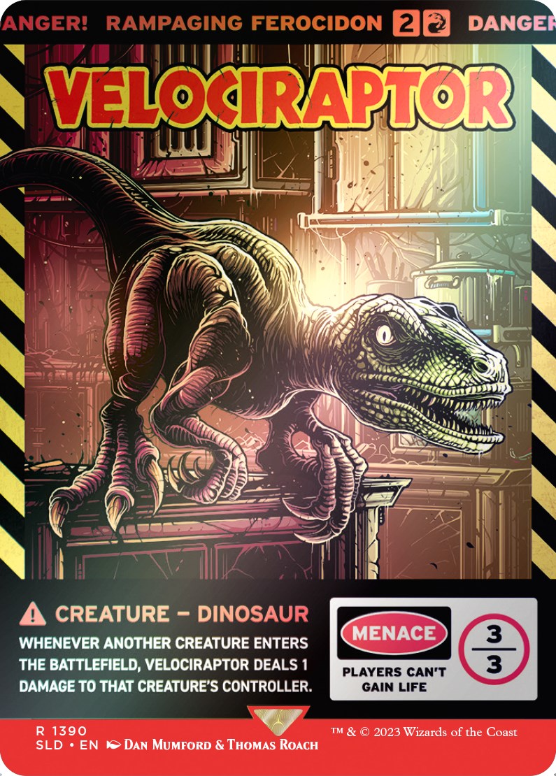 Velociraptor - Rampaging Ferocidon (Rainbow Foil) [Secret Lair Drop Series] | Dragon's Lair Comics and Fantasy Houston TX