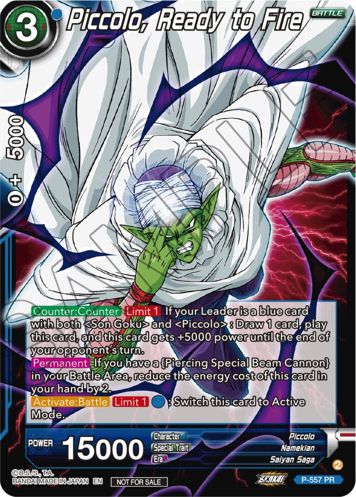 Piccolo, Ready to Fire (Zenkai Series Tournament Pack Vol.6) (P-557) [Tournament Promotion Cards] | Dragon's Lair Comics and Fantasy Houston TX