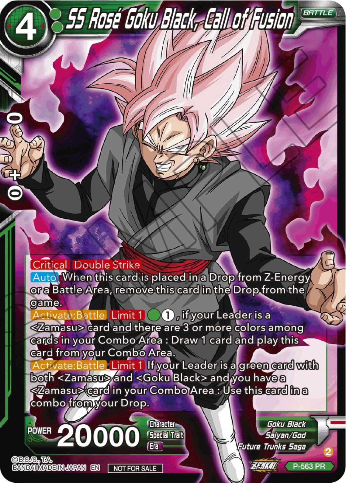 SS Rose Goku Black, Call of Fusion (Zenkai Series Tournament Pack Vol.6) (P-563) [Tournament Promotion Cards] | Dragon's Lair Comics and Fantasy Houston TX
