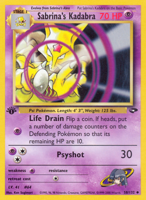 Sabrina's Kadabra (58/132) [Gym Challenge 1st Edition] | Dragon's Lair Comics and Fantasy Houston TX