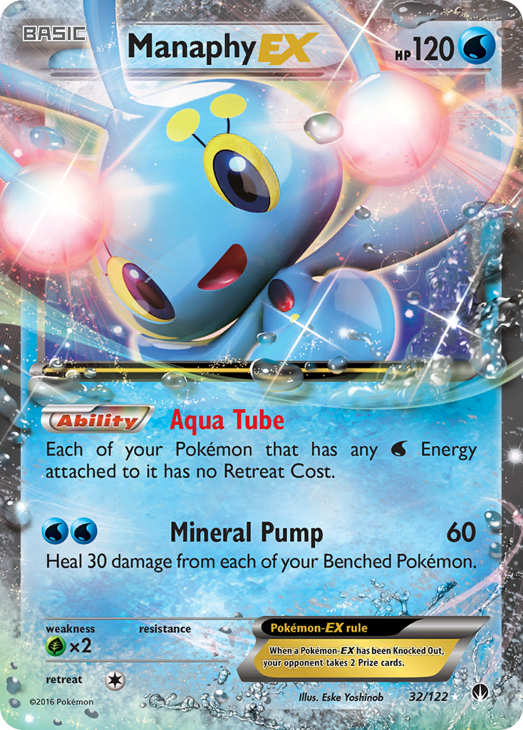 Manaphy EX (32/122) [XY: BREAKpoint] | Dragon's Lair Comics and Fantasy Houston TX