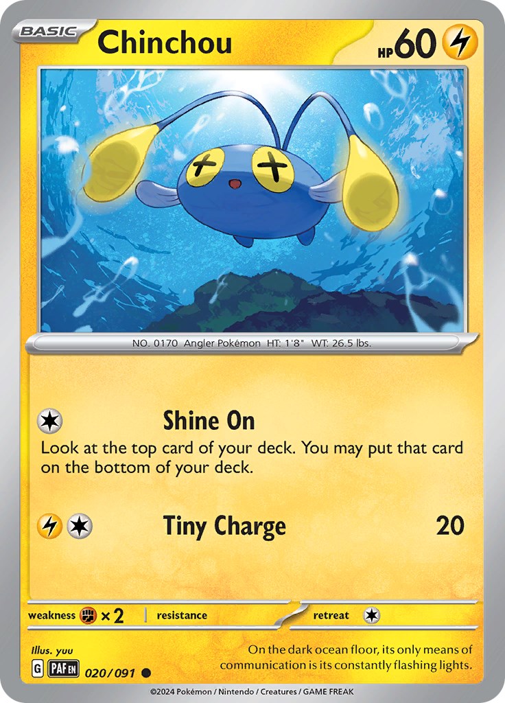 Chinchou (020/091) [Scarlet & Violet: Paldean Fates] | Dragon's Lair Comics and Fantasy Houston TX