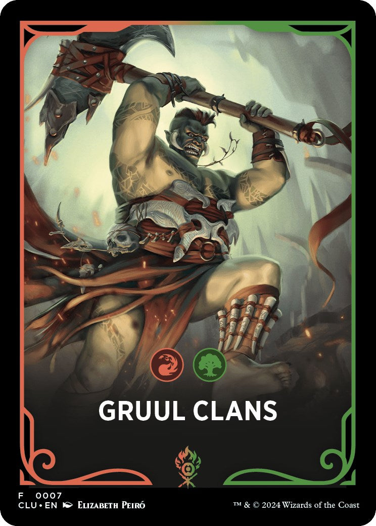 Gruul Clans Theme Card [Ravnica: Clue Edition Tokens] | Dragon's Lair Comics and Fantasy Houston TX