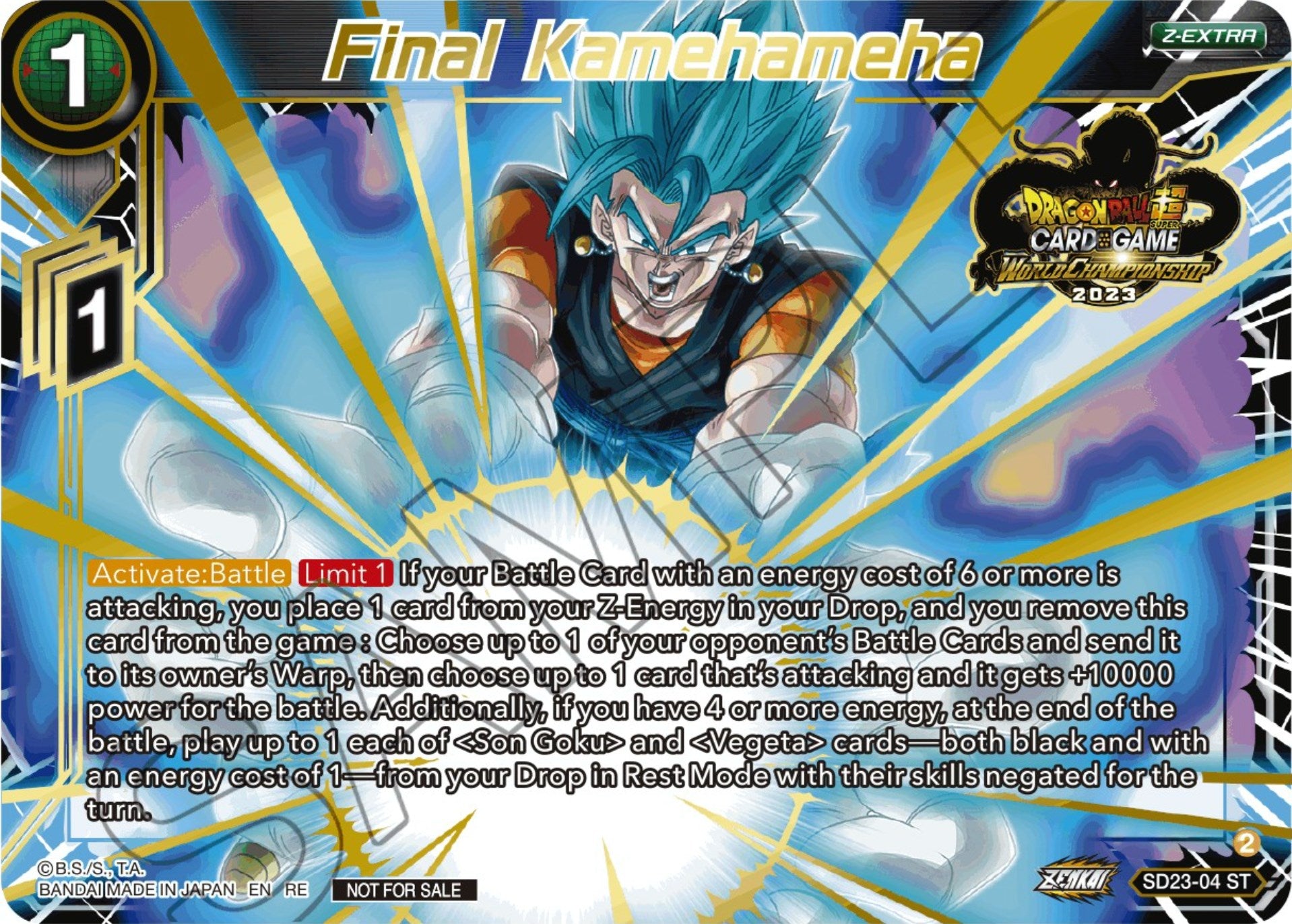 Final Kamehameha (2023 World Championship Z-Extra Card Set) (SD23-04) [Tournament Promotion Cards] | Dragon's Lair Comics and Fantasy Houston TX