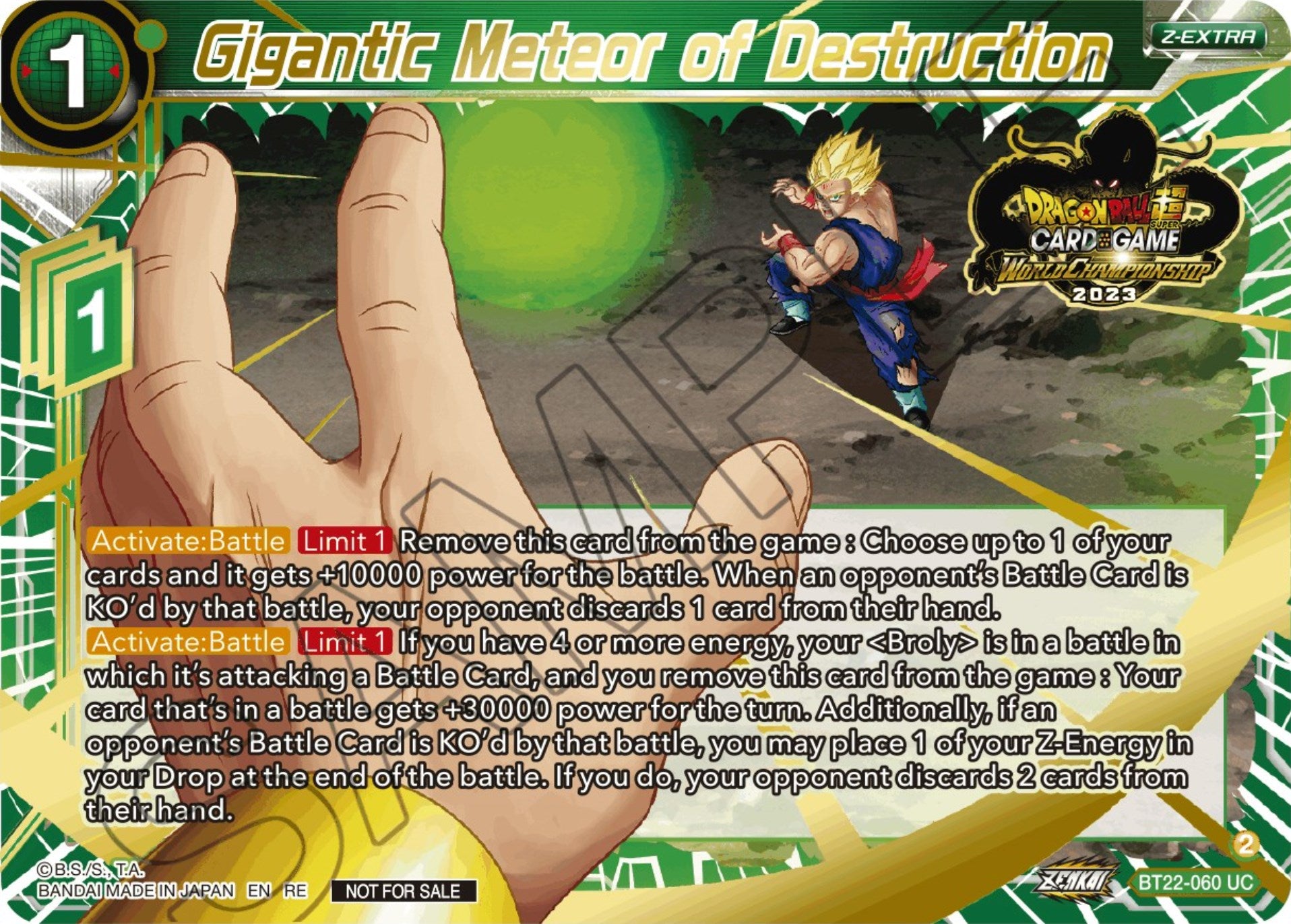 Gigantic Meteor of Destruction (2023 World Championship Z-Extra Card Set) (BT22-060) [Tournament Promotion Cards] | Dragon's Lair Comics and Fantasy Houston TX