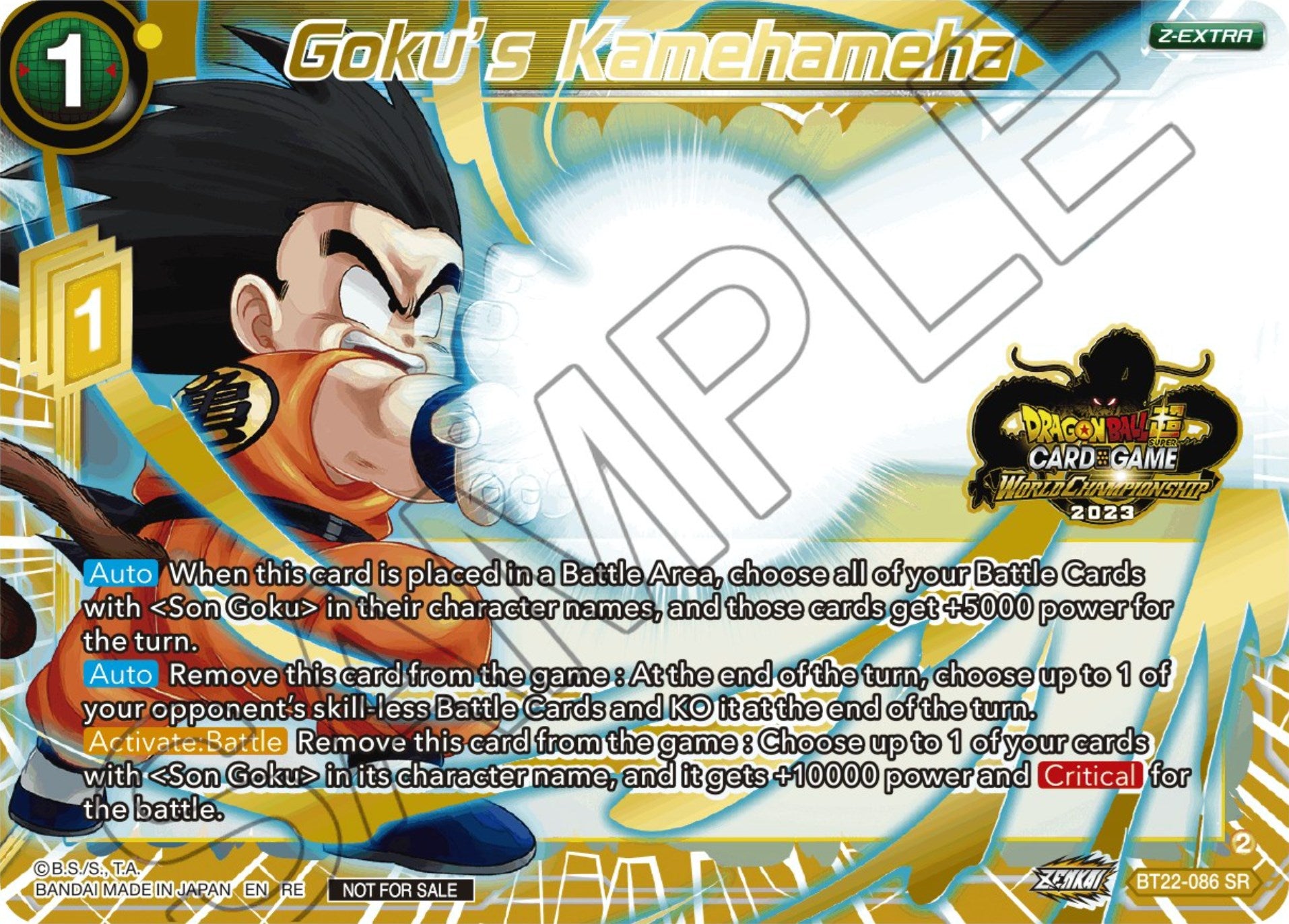 Goku's Kamehameha (2023 World Championship Z-Extra Card Set) (BT22-086) [Tournament Promotion Cards] | Dragon's Lair Comics and Fantasy Houston TX