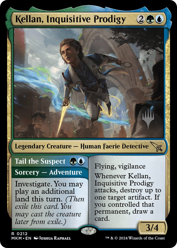Kellan, Inquisitive Prodigy // Tail the Suspect (Promo Pack) [Murders at Karlov Manor Promos] | Dragon's Lair Comics and Fantasy Houston TX