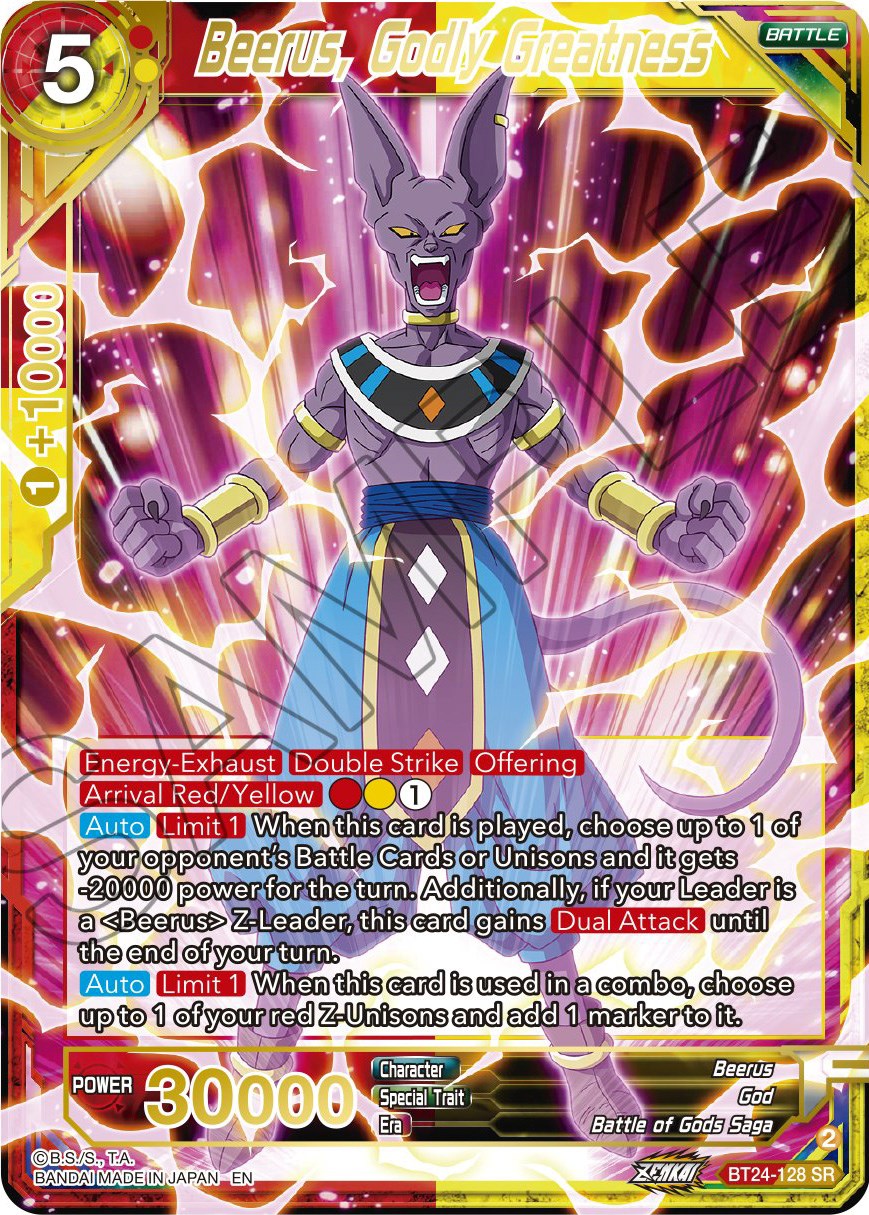 Beerus, Godly Greatness (BT24-128) [Beyond Generations] | Dragon's Lair Comics and Fantasy Houston TX