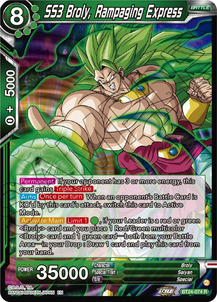 SS3 Broly, Rampaging Express (BT24-074) [Beyond Generations] | Dragon's Lair Comics and Fantasy Houston TX