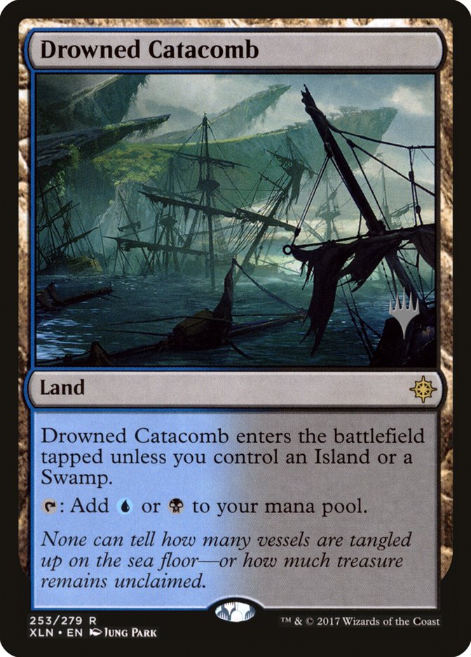Drowned Catacomb (Promo Pack) [Ixalan Promos] | Dragon's Lair Comics and Fantasy Houston TX