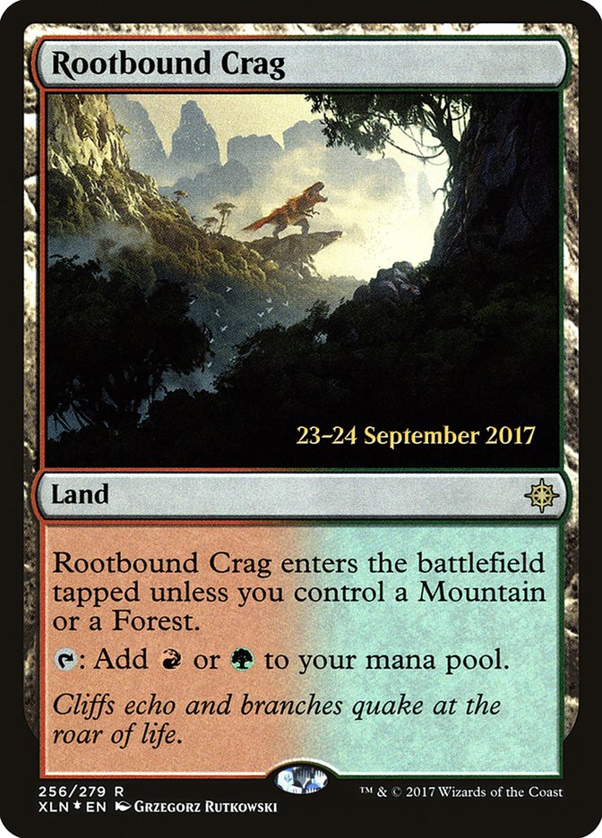 Rootbound Crag [Ixalan Prerelease Promos] | Dragon's Lair Comics and Fantasy Houston TX