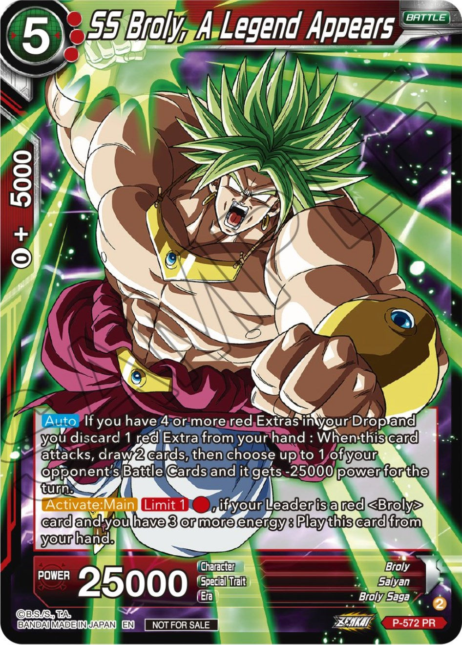 SS Broly, A Legend Appears (Zenkai Series Tournament Pack Vol.7) (P-572) [Tournament Promotion Cards] | Dragon's Lair Comics and Fantasy Houston TX